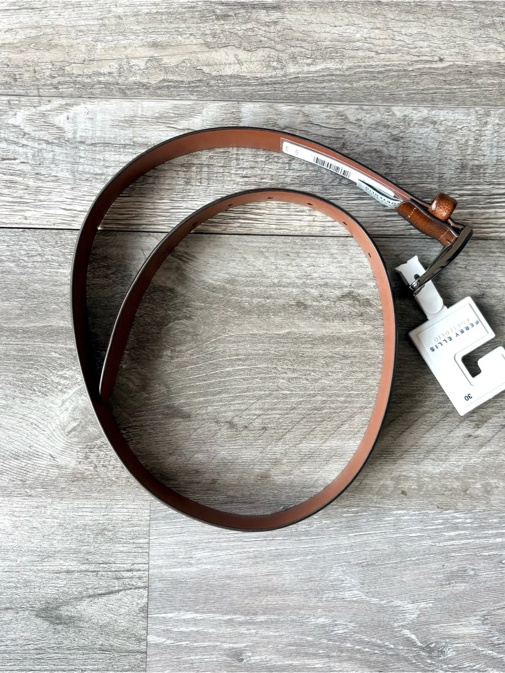 Perry Ellis Portfolio Men's Park Avenue Leather Belt Brown Men’s SZ 30
